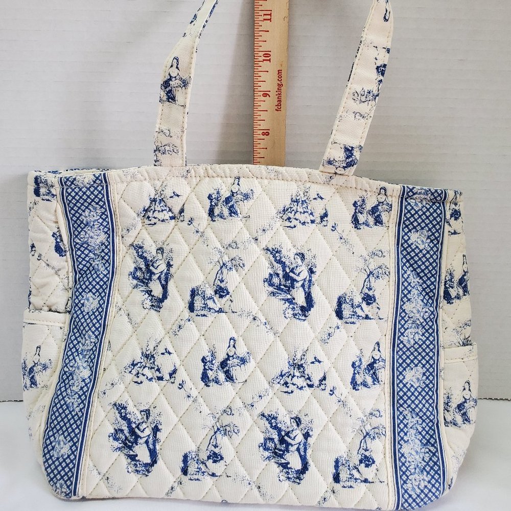 OFF WHITE AND BLUE PADDED TAPASTRY - Picture 8 of 8